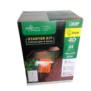 Feit Electric OneSync Landscape Bronze Solar Starter Kit. New